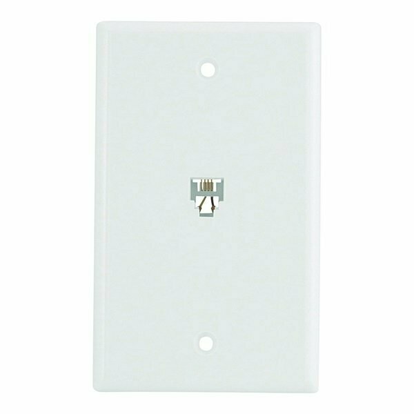Eaton Wiring Devices Wall Jack Modlr Phone Flsh Wht 3532-4W